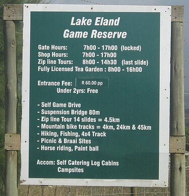 Lake Eland Entrance Notice