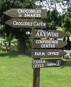 Riverbend Croc Farm Signpost