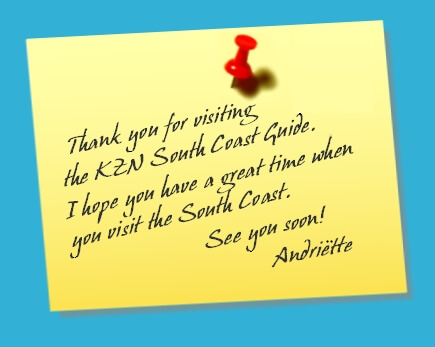 Welcome note for the KZN South Coast Guide