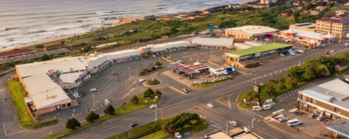 Port Shepstone from the air showing shopping precinct photo: showmesa.co.za