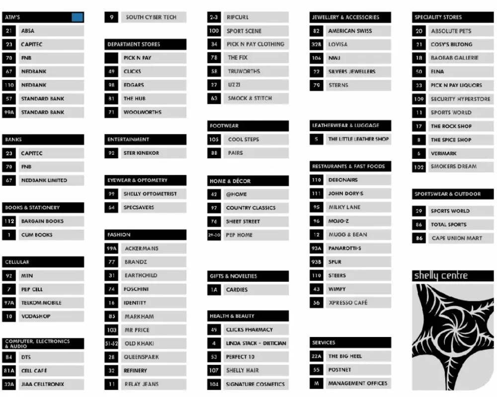 Shelly Centre List of Stores Shelly Centre List of Stores KZN South Coast